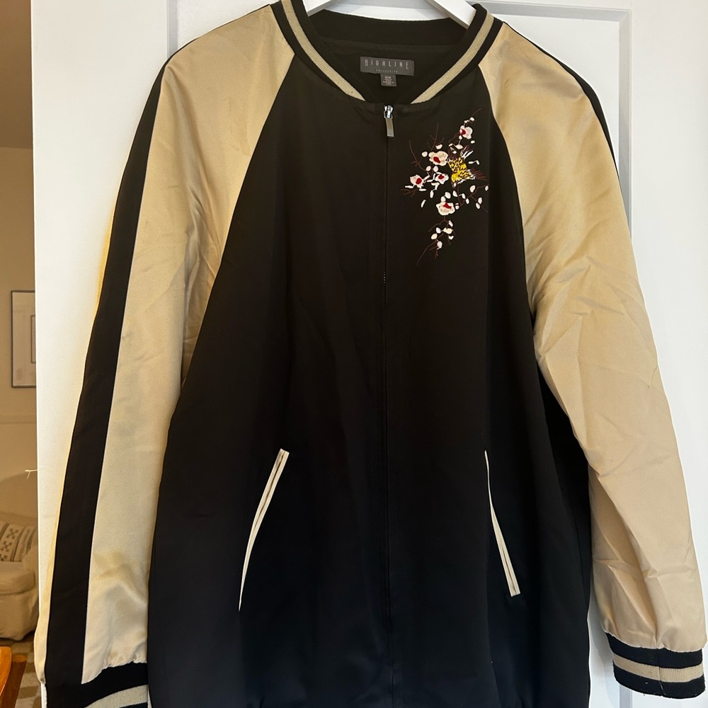 Black and Tan Women's Bomber Jacket (M)